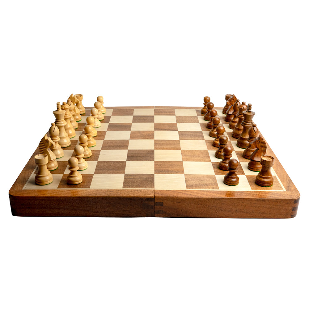 Woodstock folding chess set: Sheesham and maple