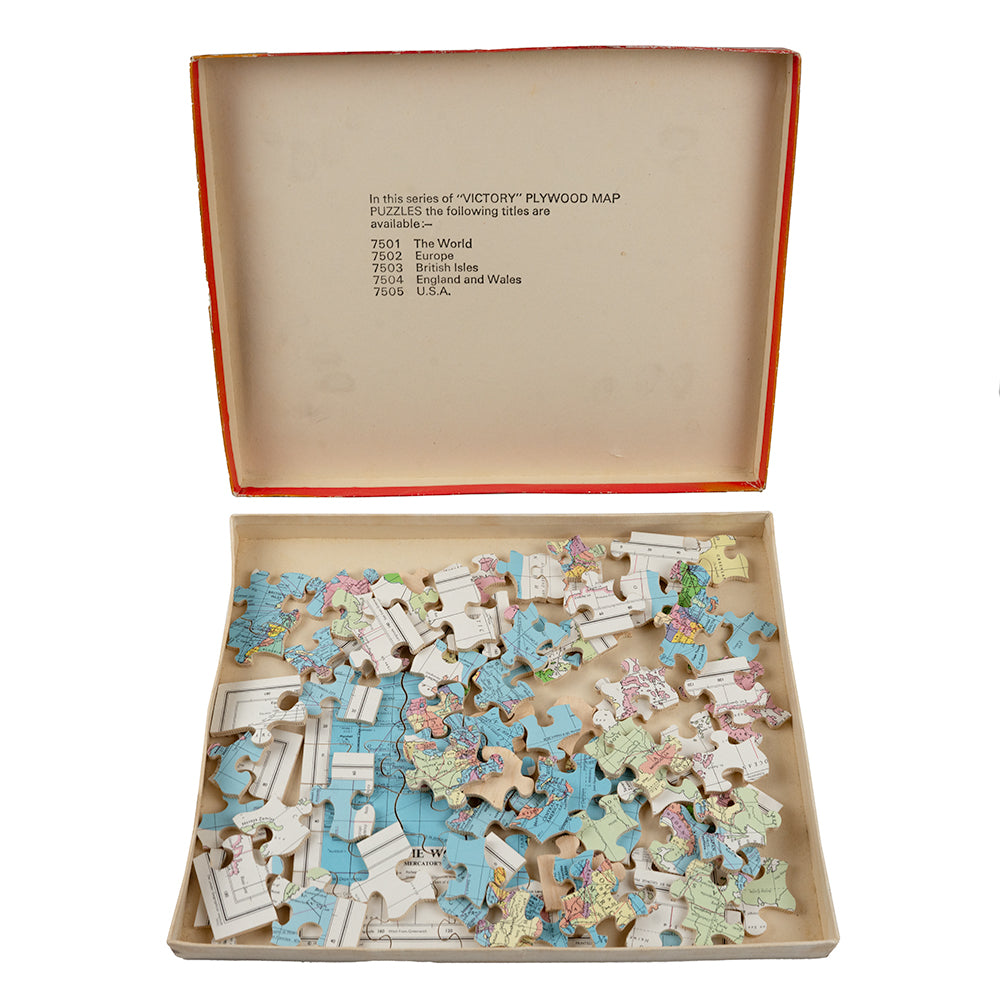 World Map wooden jigsaw puzzle (100px) - 1960s