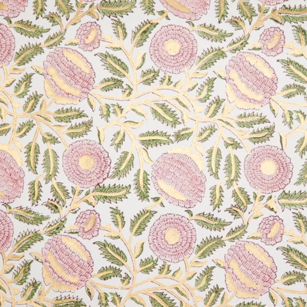 Marigold Glitz blush hand-printed wrapping paper