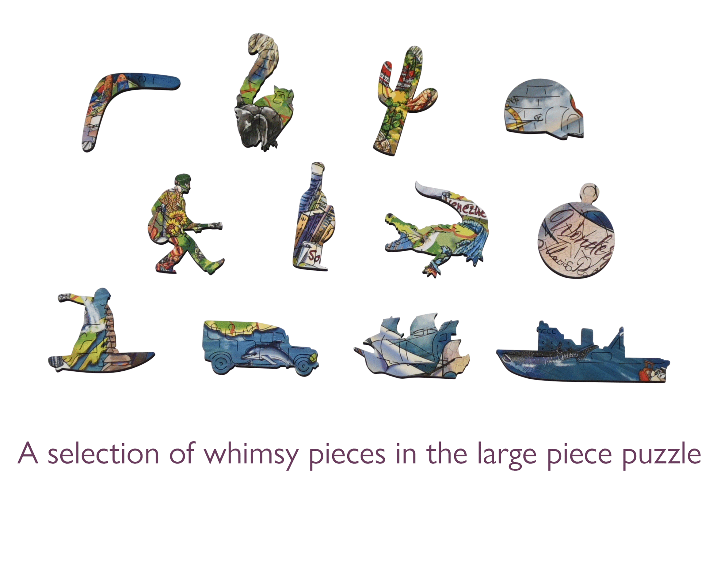 Wonderful World Map jigsaw puzzle (600 large pieces with 36 stand-up pieces)