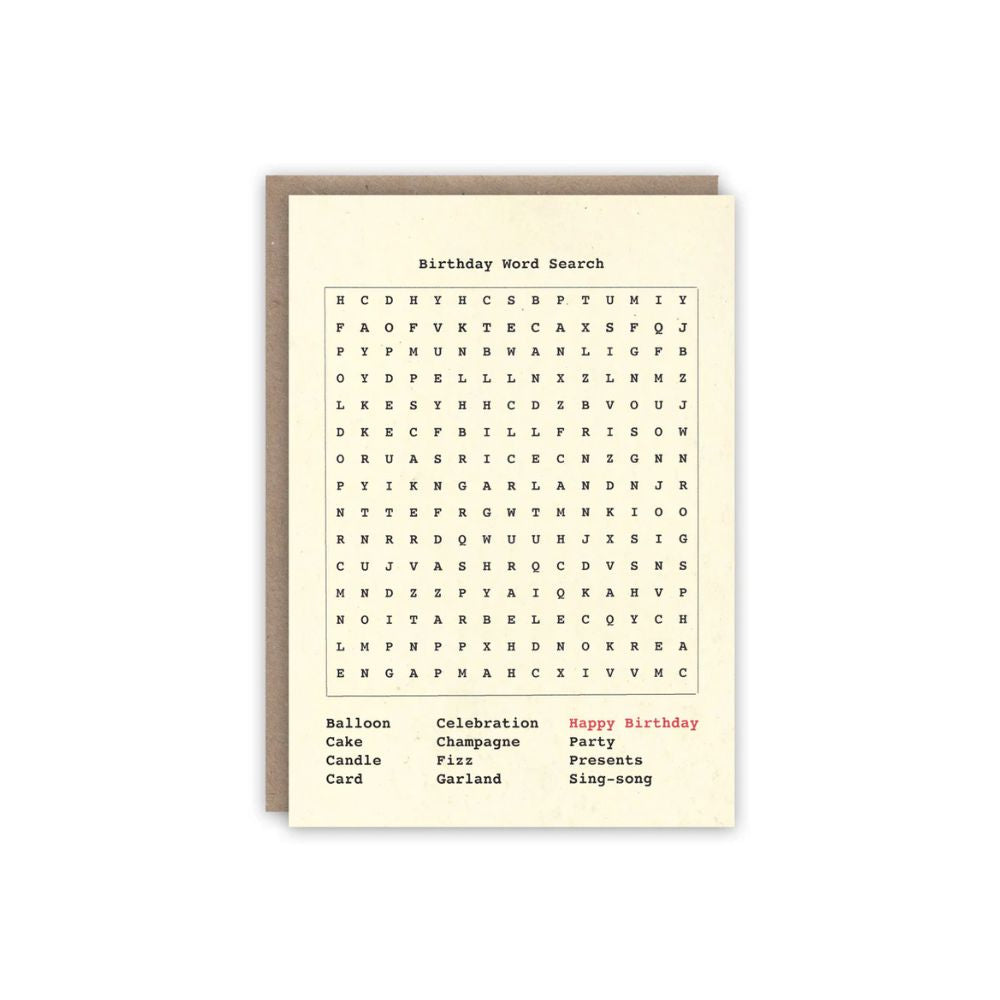 Birthday Word Search Greeting Card