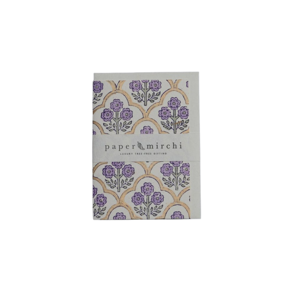 Hand printed Lavender Trellis greeting card
