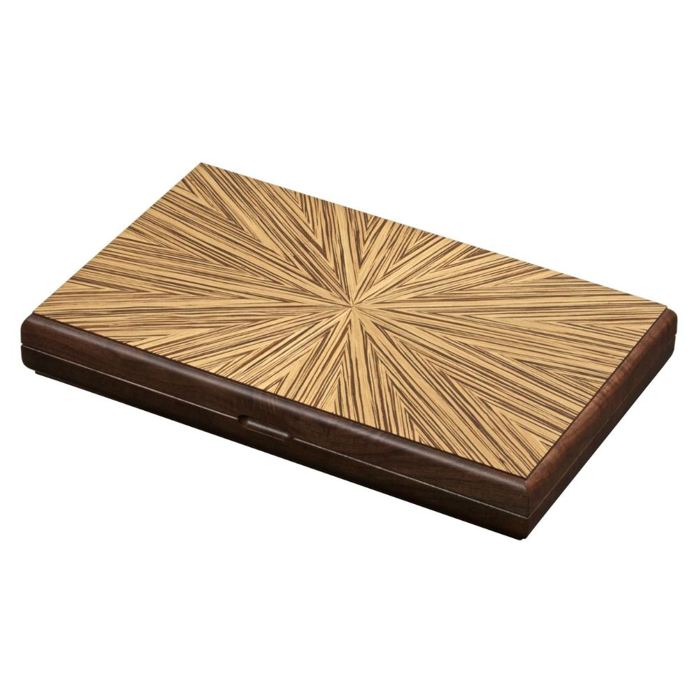 Hamburg folding backgammon set: Walnut veneer