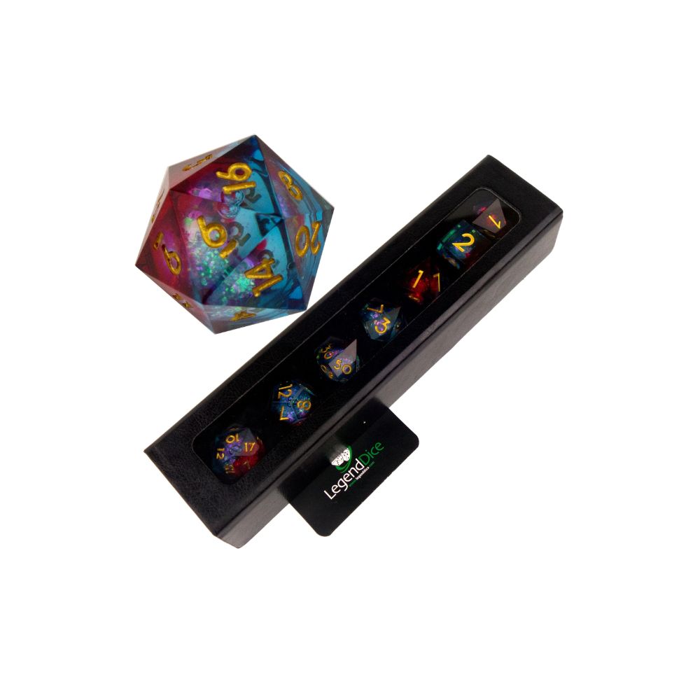 Iridescent Blood Sea | Liquid Core Dice | 7-Polyhedral Set