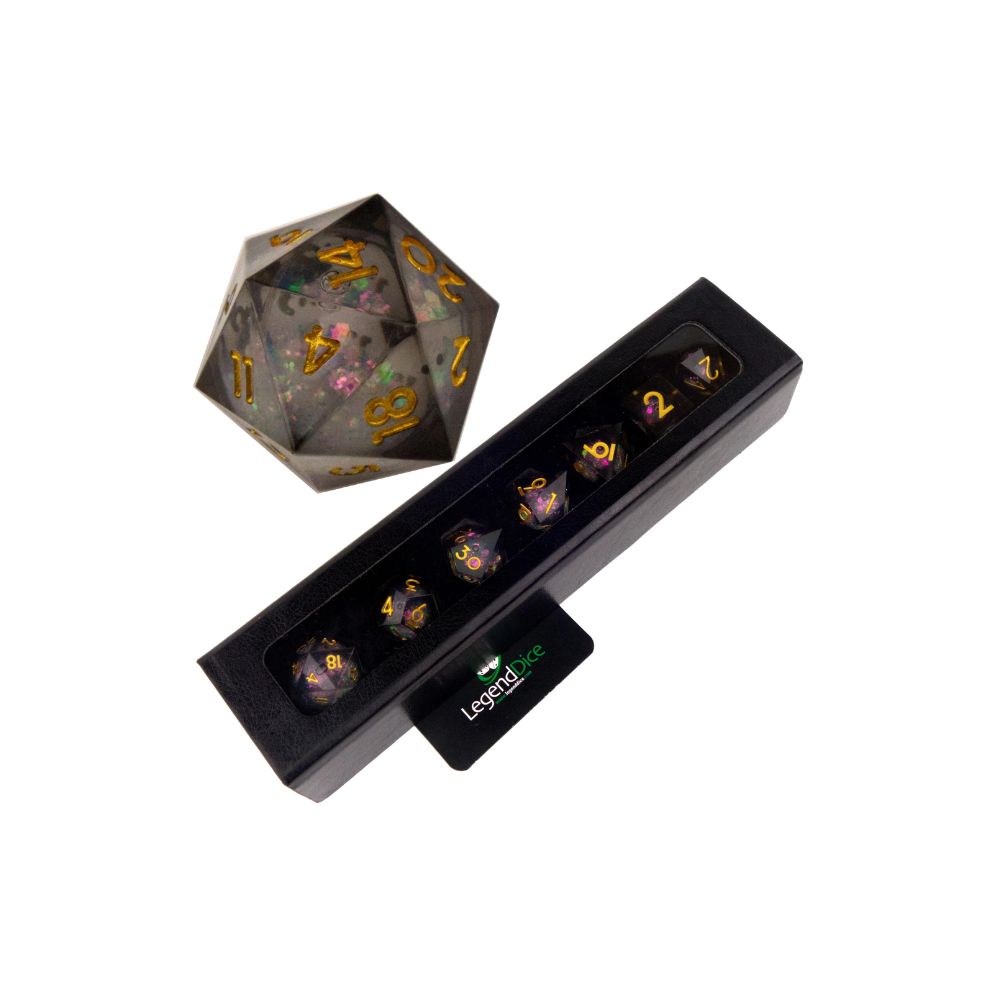 Iridescent Nightfall | Liquid Core Dice | 7-Polyhedral Set