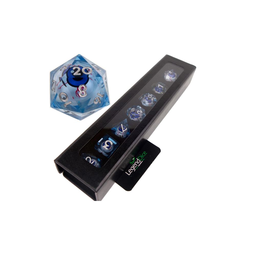 Blue Eyeball | Liquid Core Dice | 7-Polyhedral Set