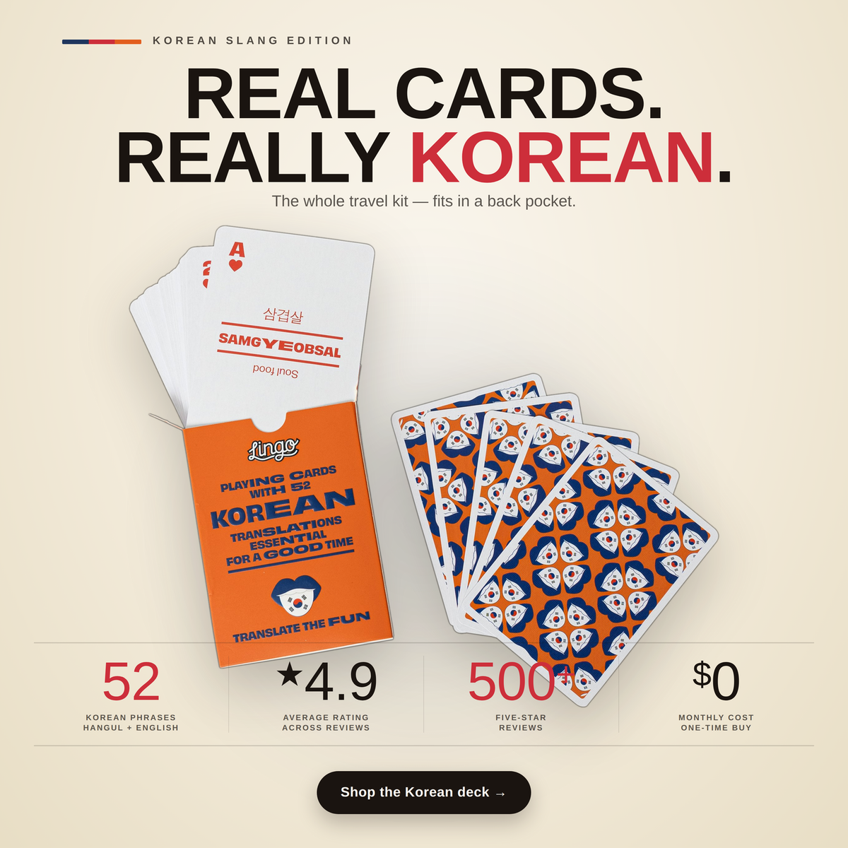Korean Playing Cards — Pop Culture Gift | Lingo