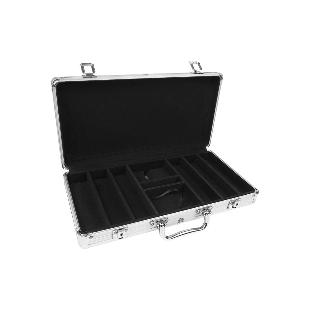 Silver aluminium poker chip case - 300 Chips