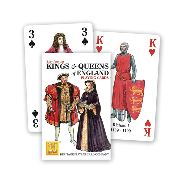 Kings and Queens of England playing cards, front of pack