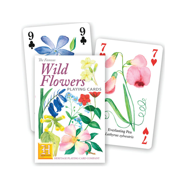 Wild flowers playing cards front of pack