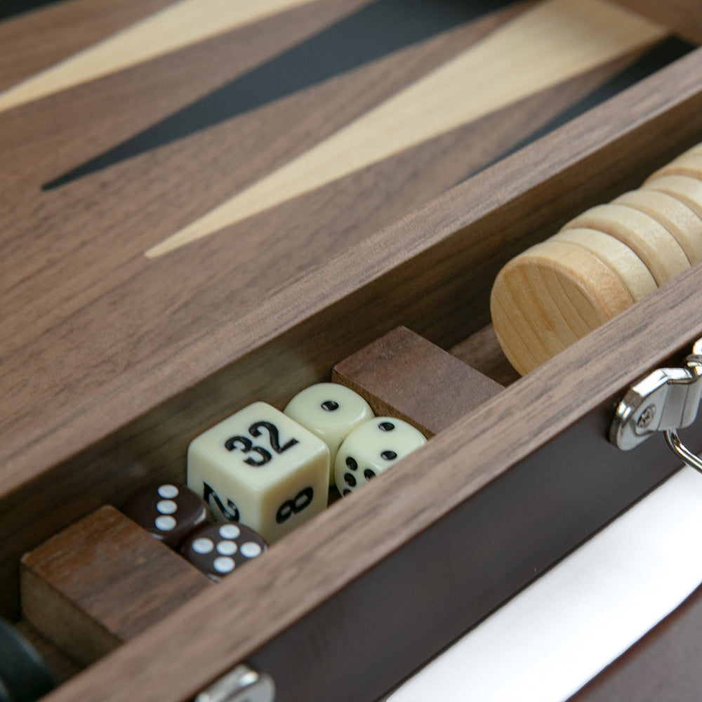 Dover folding backgammon set: walnut