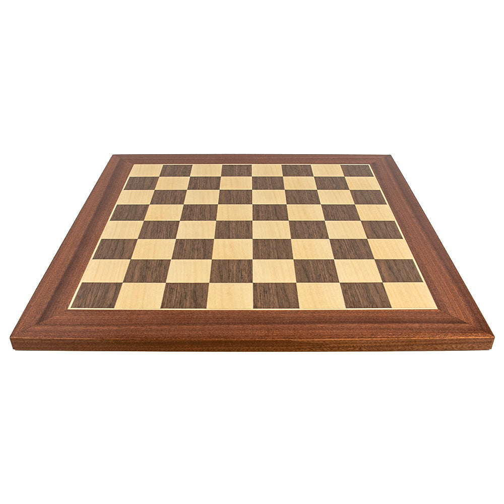 Lady Margaret Hall chess board: walnut and sycamore