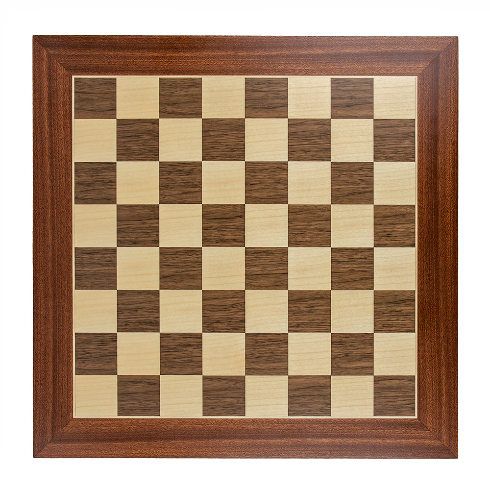 Lady Margaret Hall chess board: walnut and sycamore