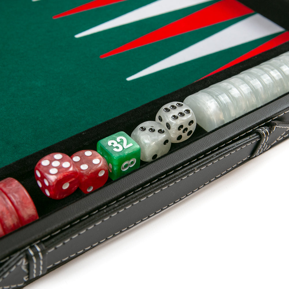 Tournament Backgammon: Faux Leather (green interior)