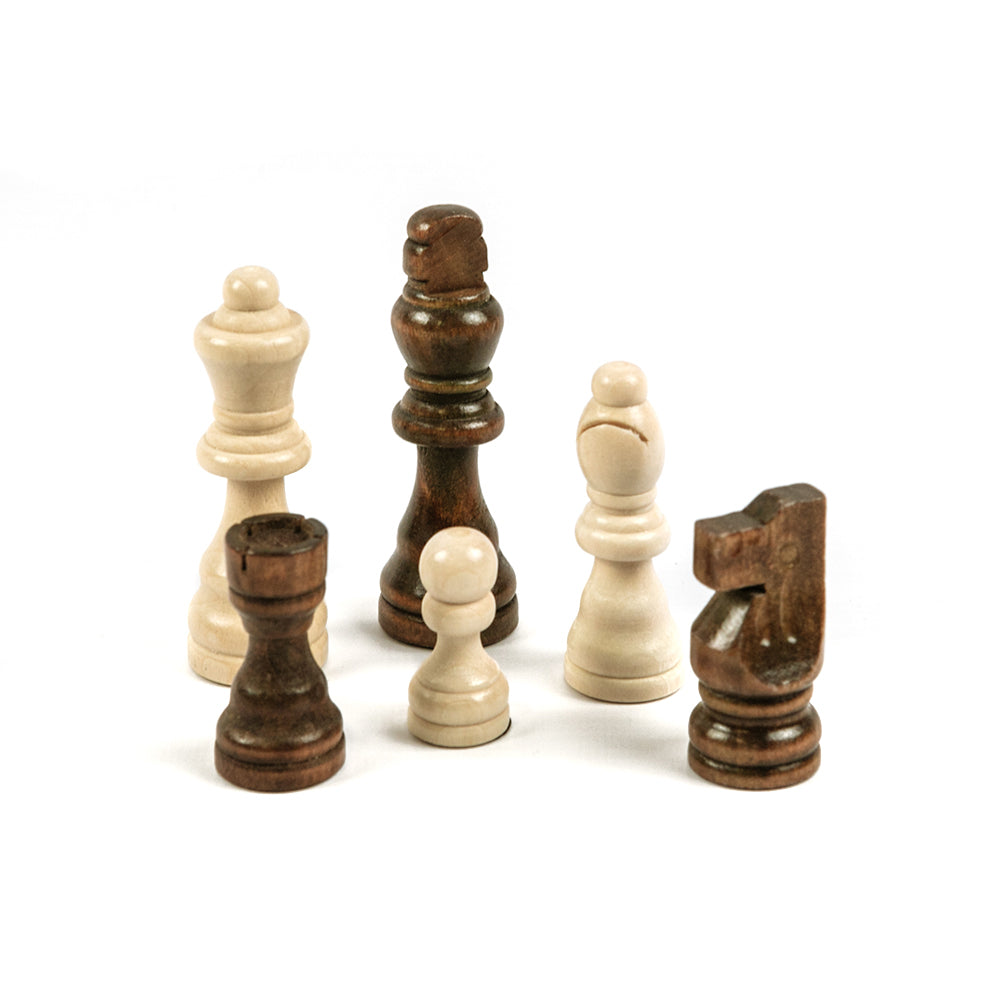 Keble chess pieces: Staunton style in unweighted birch wood
