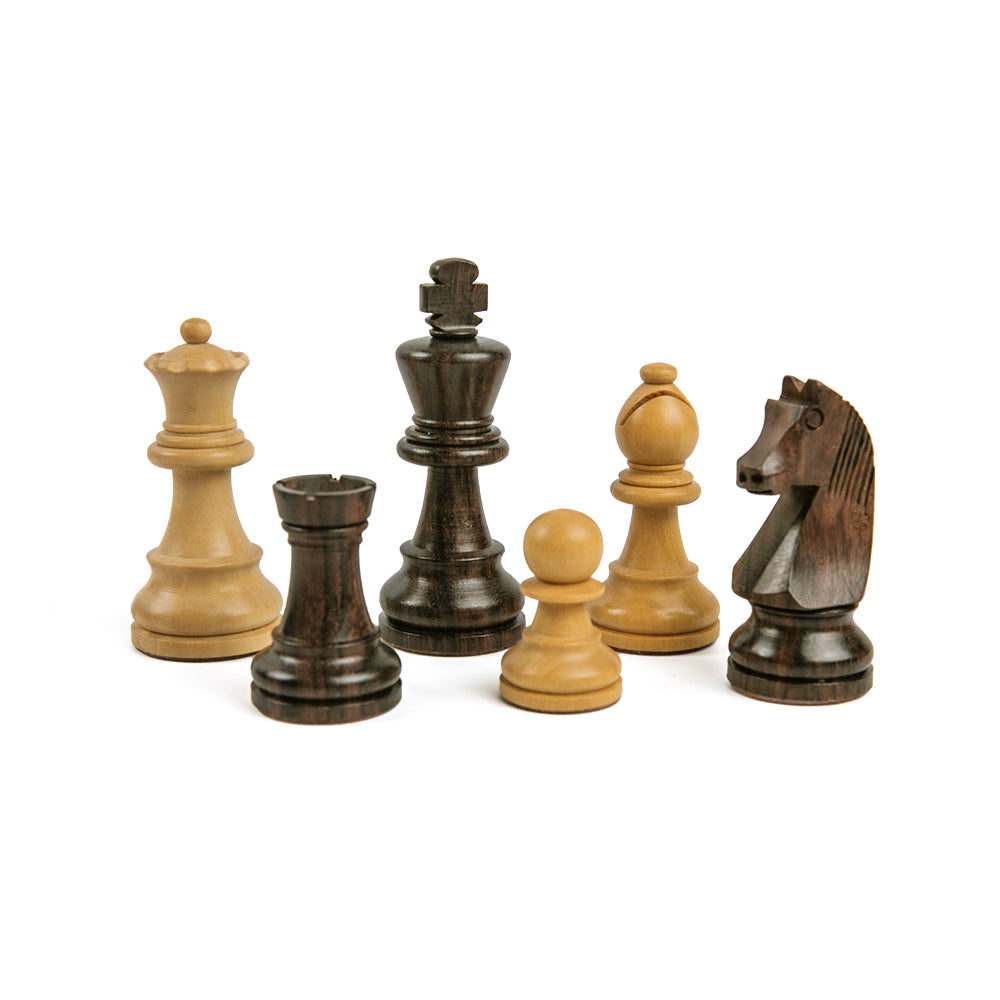 Pembroke chess pieces: Staunton style in double-weighted rosewood and boxwood