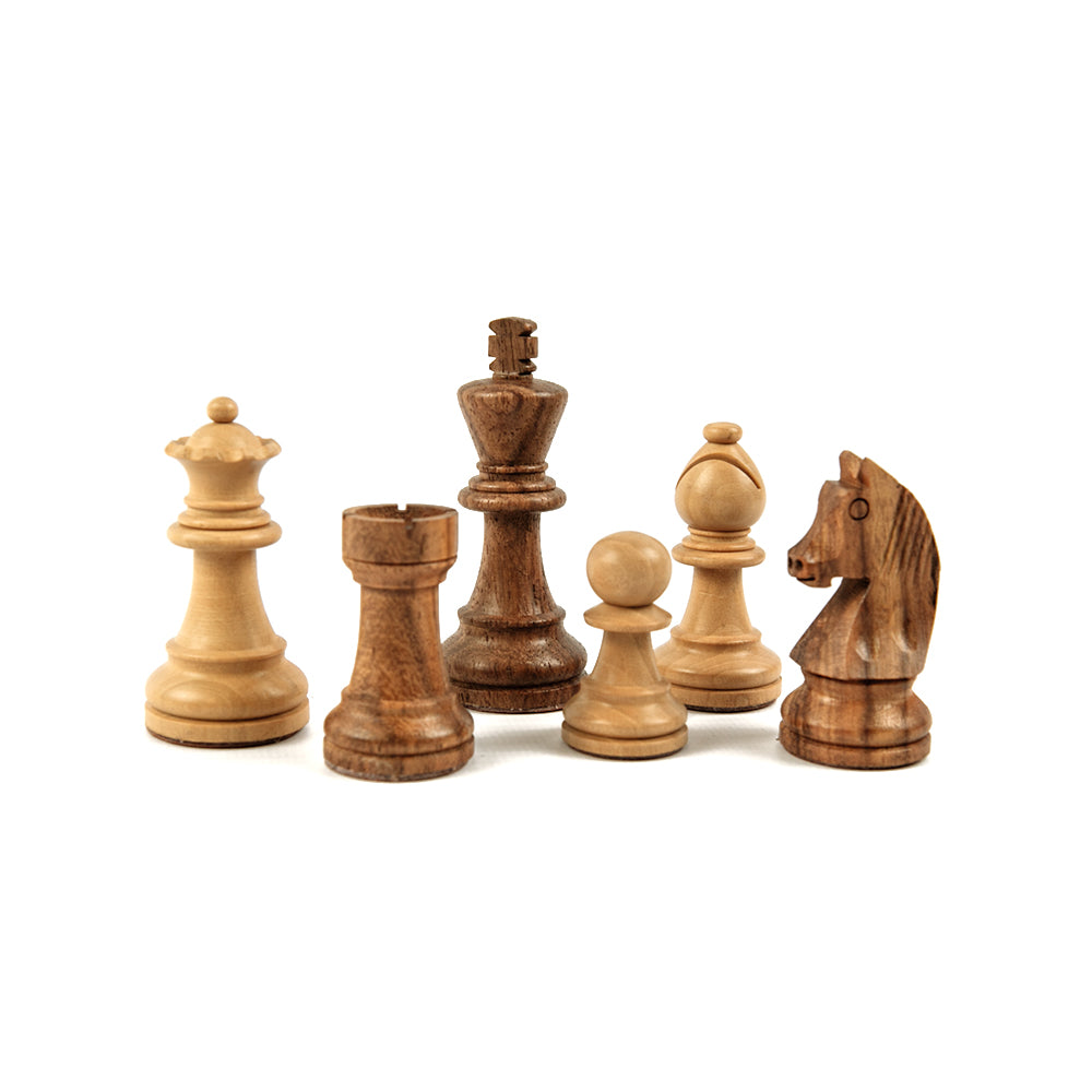 Merton chess pieces: Staunton style in double-weighted sheesham and boxwood