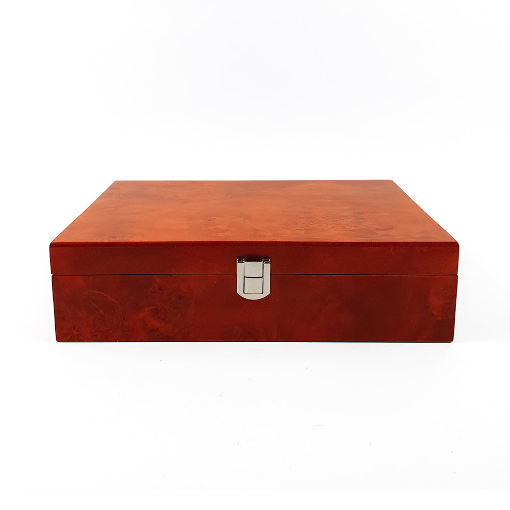 Varnished wooden case mah jong set (acrylic tiles)