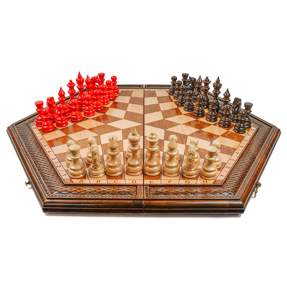 Yerevan folding 3-player chess set (unweighted)
