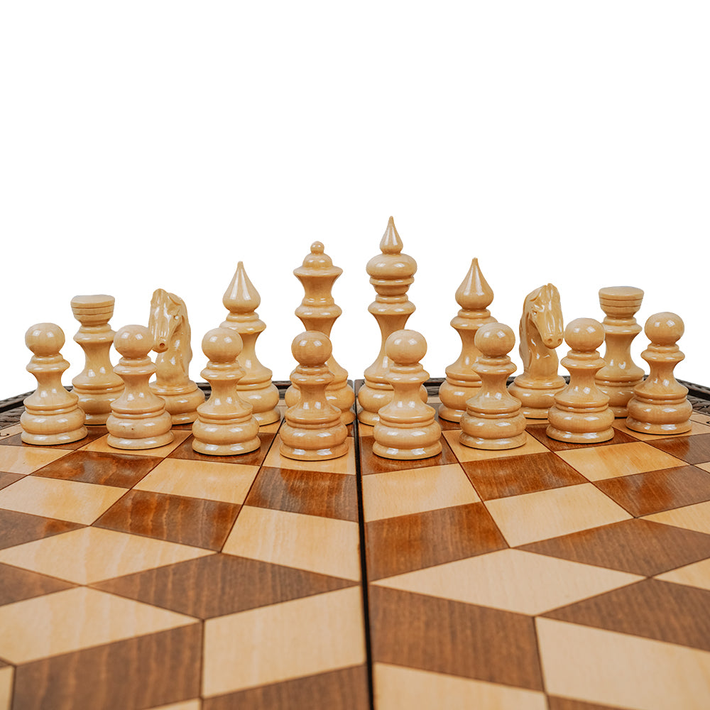 Yerevan folding 3-player chess set (unweighted)