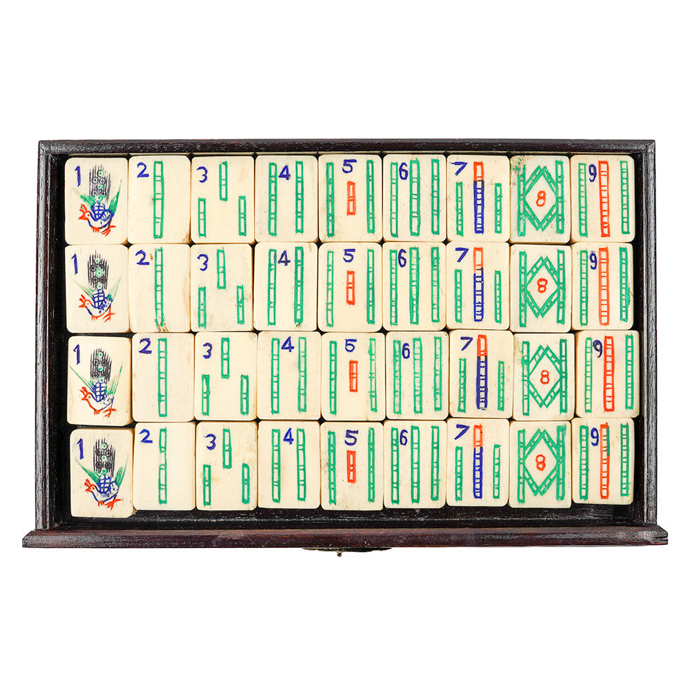 5-drawer Mahogany Mahjong Case - 1920s