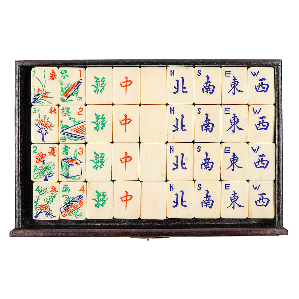 5-drawer Mahogany Mahjong Case - 1920s