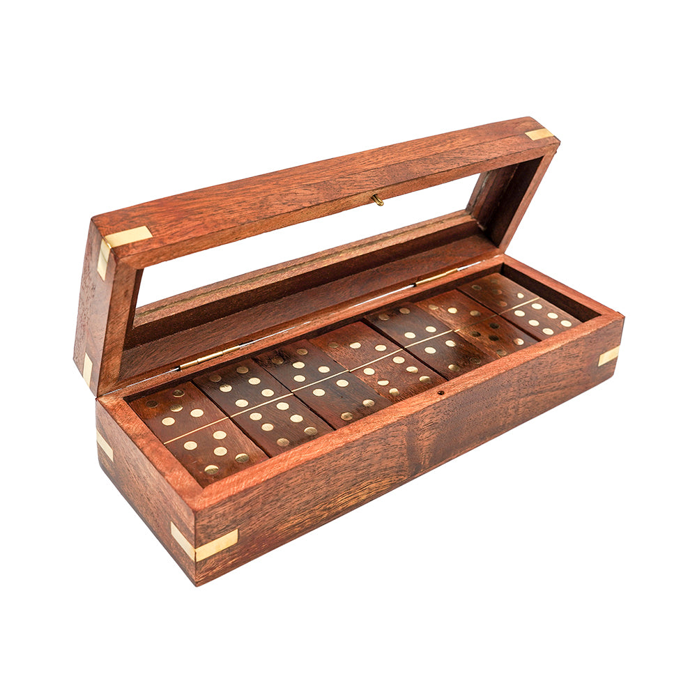 6x6 Wooden Dominoes (glass window case)