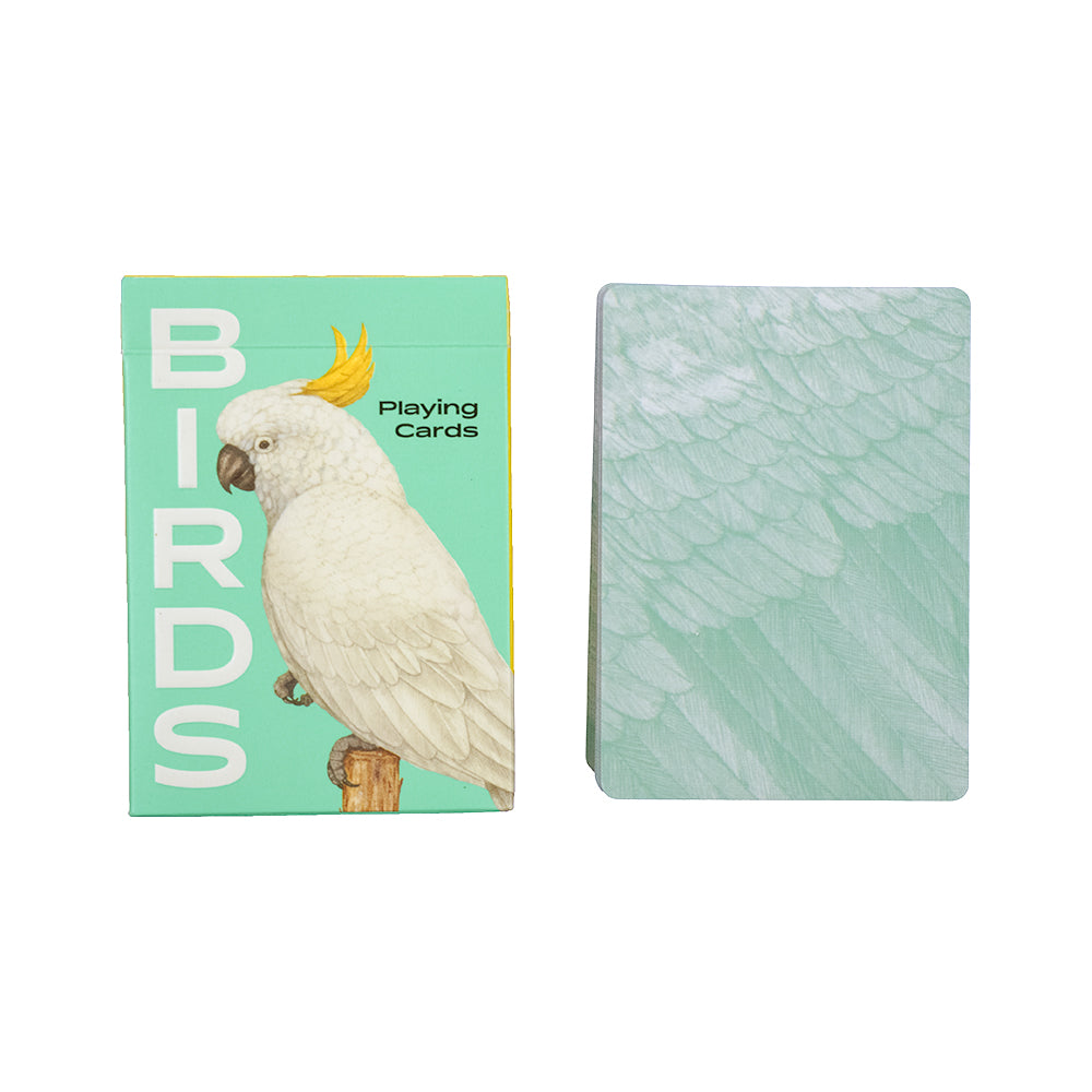 Birds playing cards