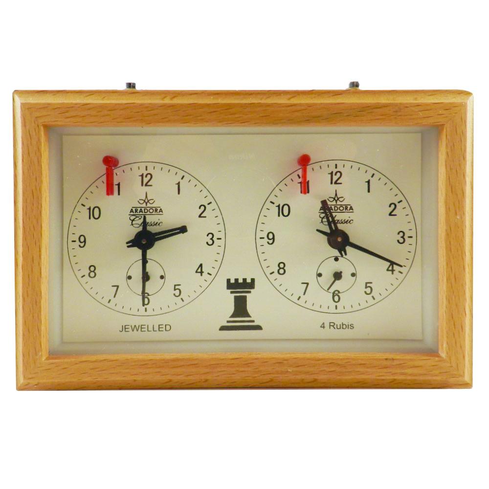 Analogue chess and go clock from front