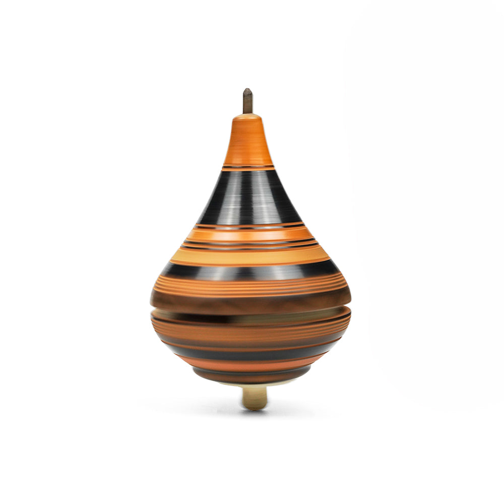 Carved wooden spinning top - 1970s