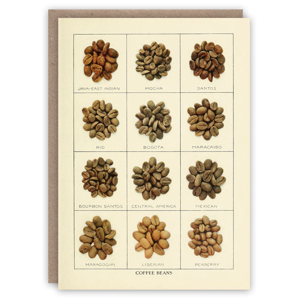 Coffee beans greeting card