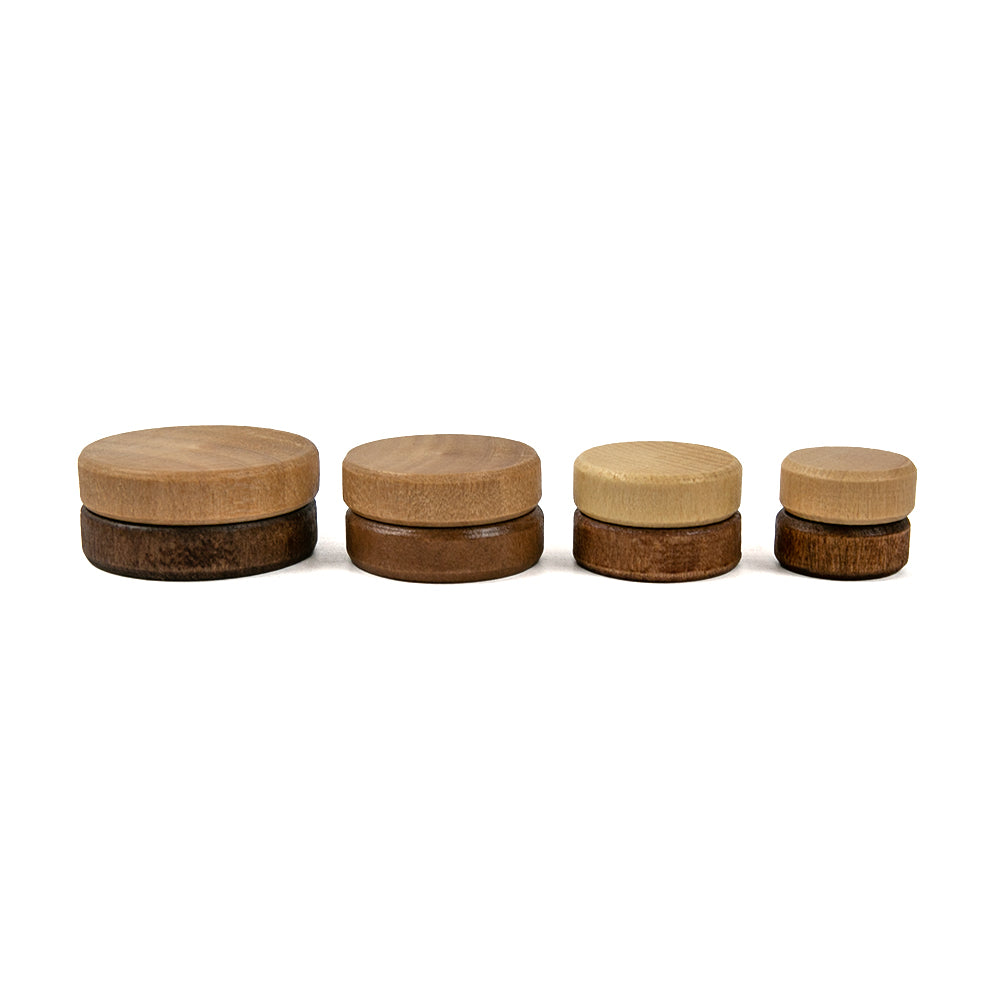 Backgammon counters in birchwood