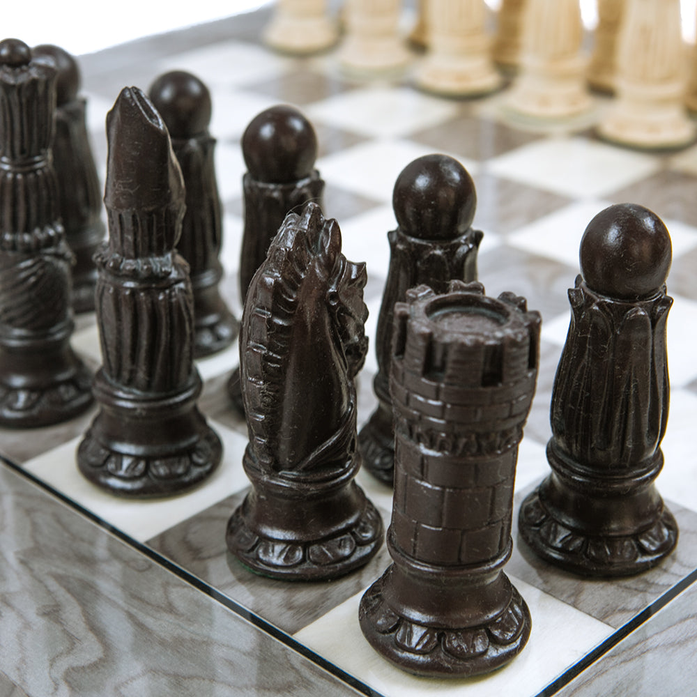 Gloucester high gloss chess board: ash and erable (18")