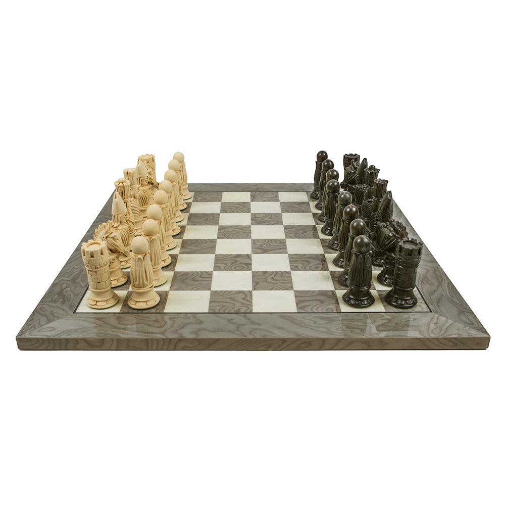 Gloucester high gloss chess board: ash and erable (18")
