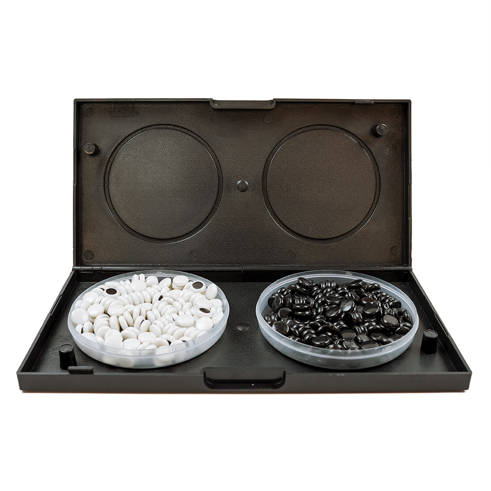 Folding magnetic go board and stones