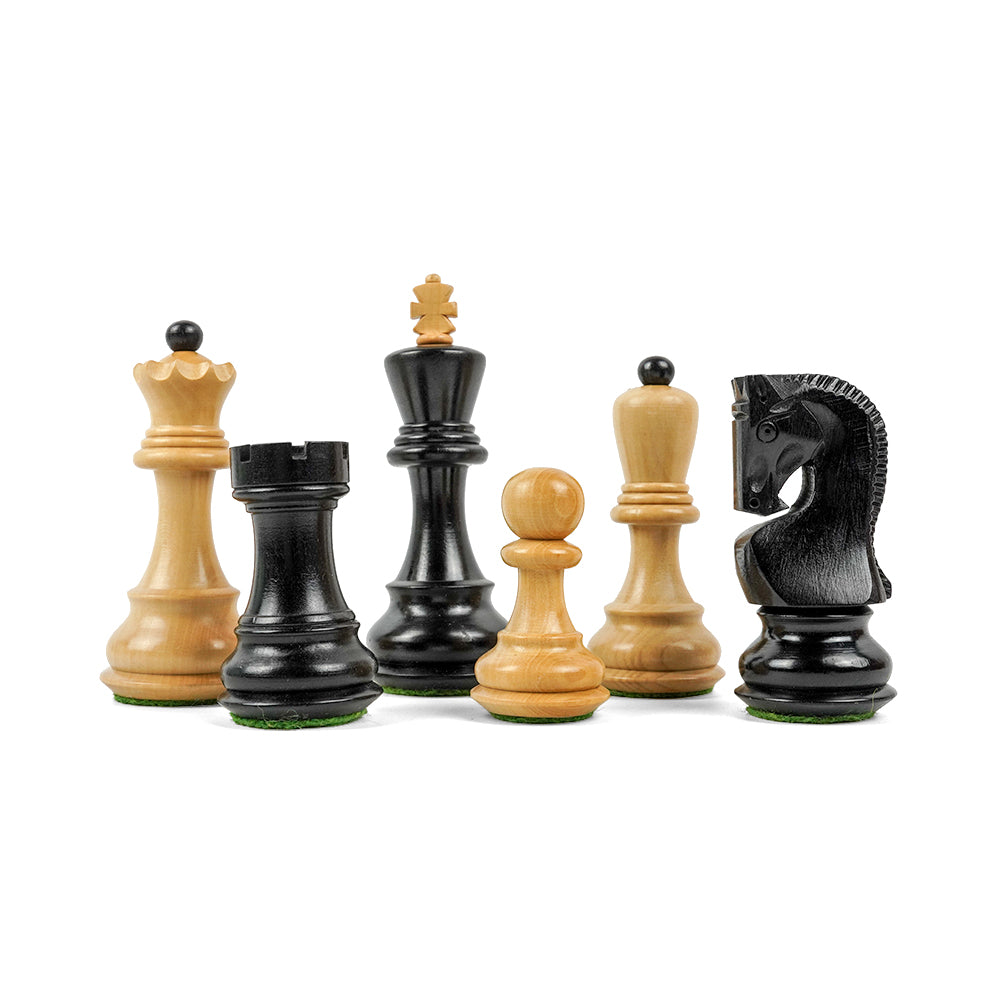 Frideswide chess pieces: 3.75" Zagreb Staunton in weighted ebonised boxwood