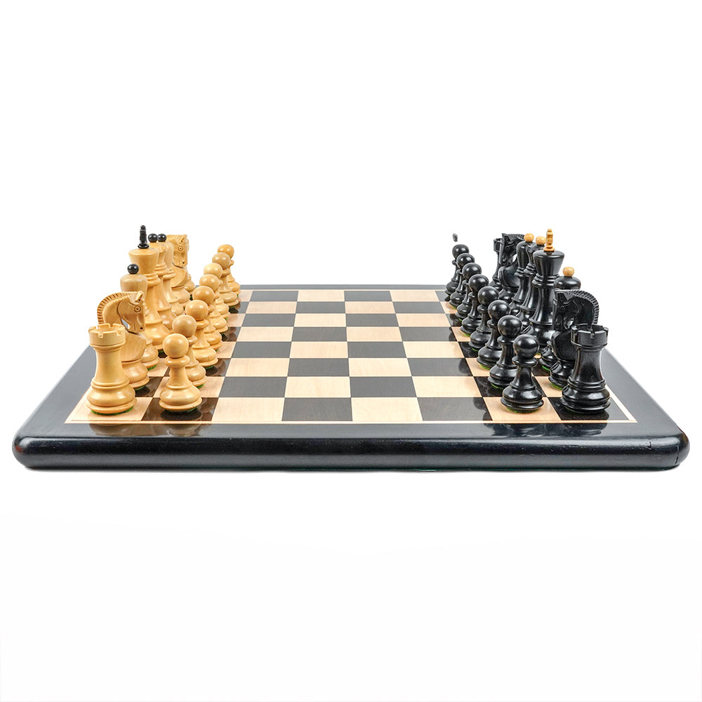 Frideswide chess pieces: 3.75" Zagreb Staunton in weighted ebonised boxwood