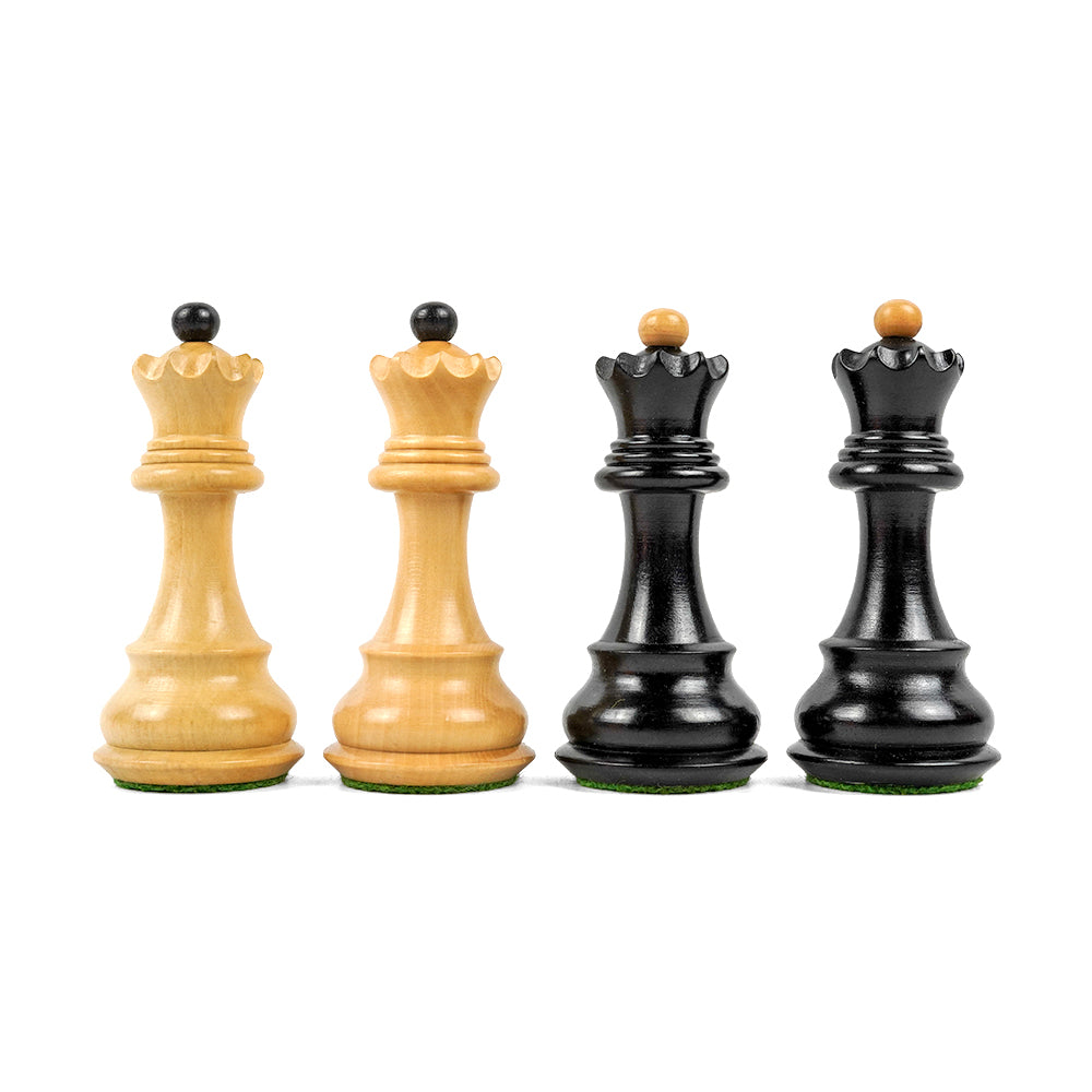 Frideswide chess pieces: 3.75" Zagreb Staunton in weighted ebonised boxwood