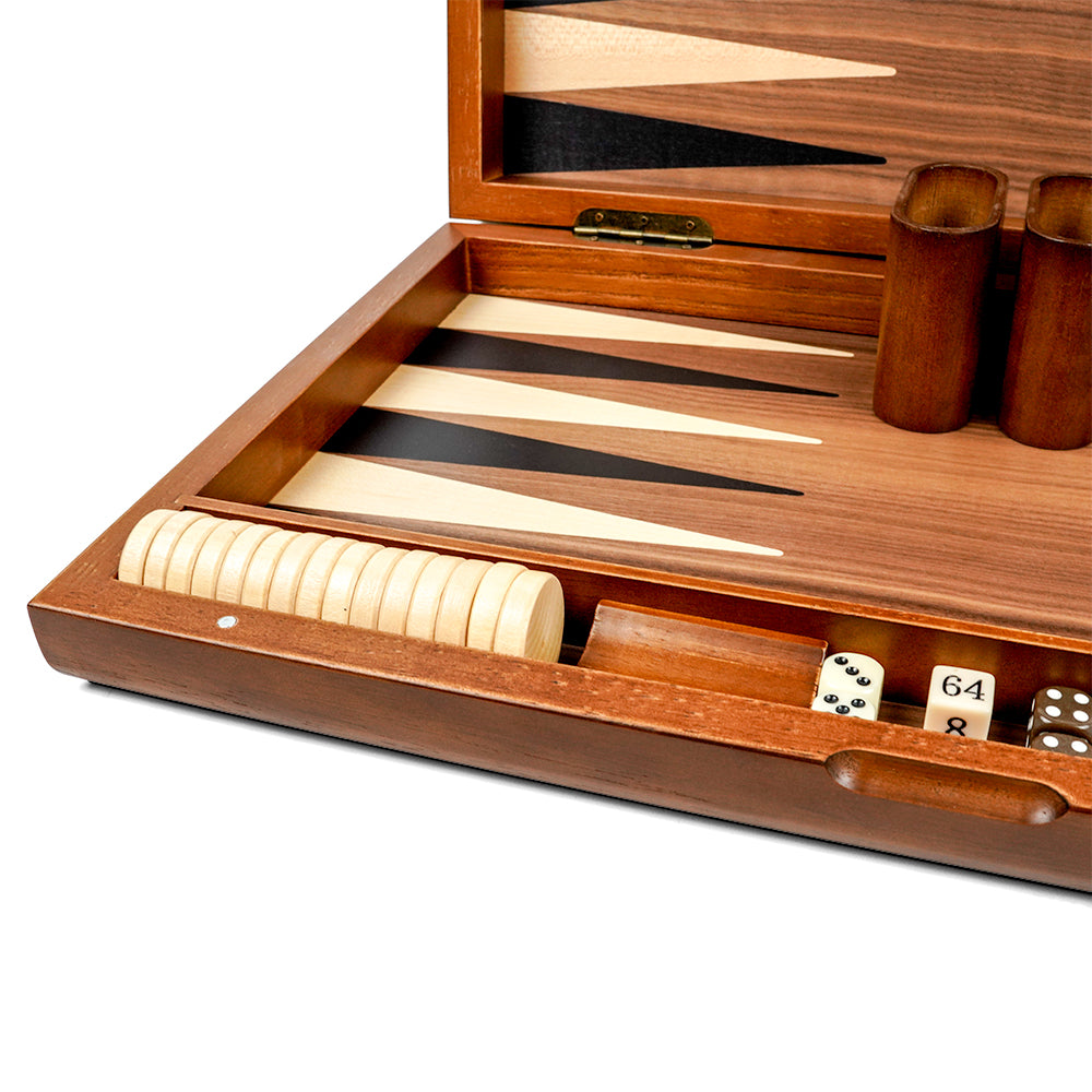 Munich folding backgammon set: Linden wood veneer