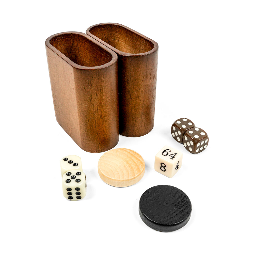 Munich folding backgammon set: Linden wood veneer