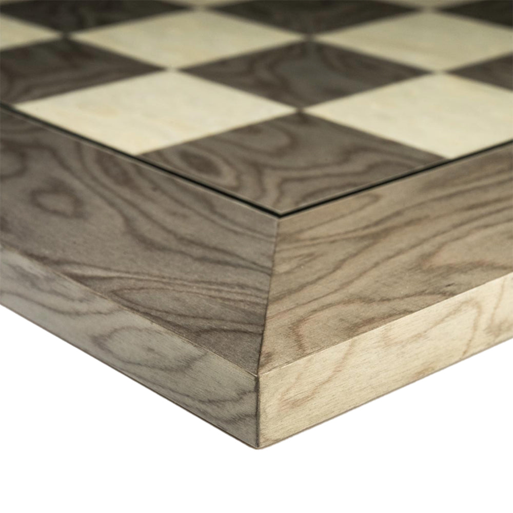 Gloucester high gloss chess board: ash and erable (18")