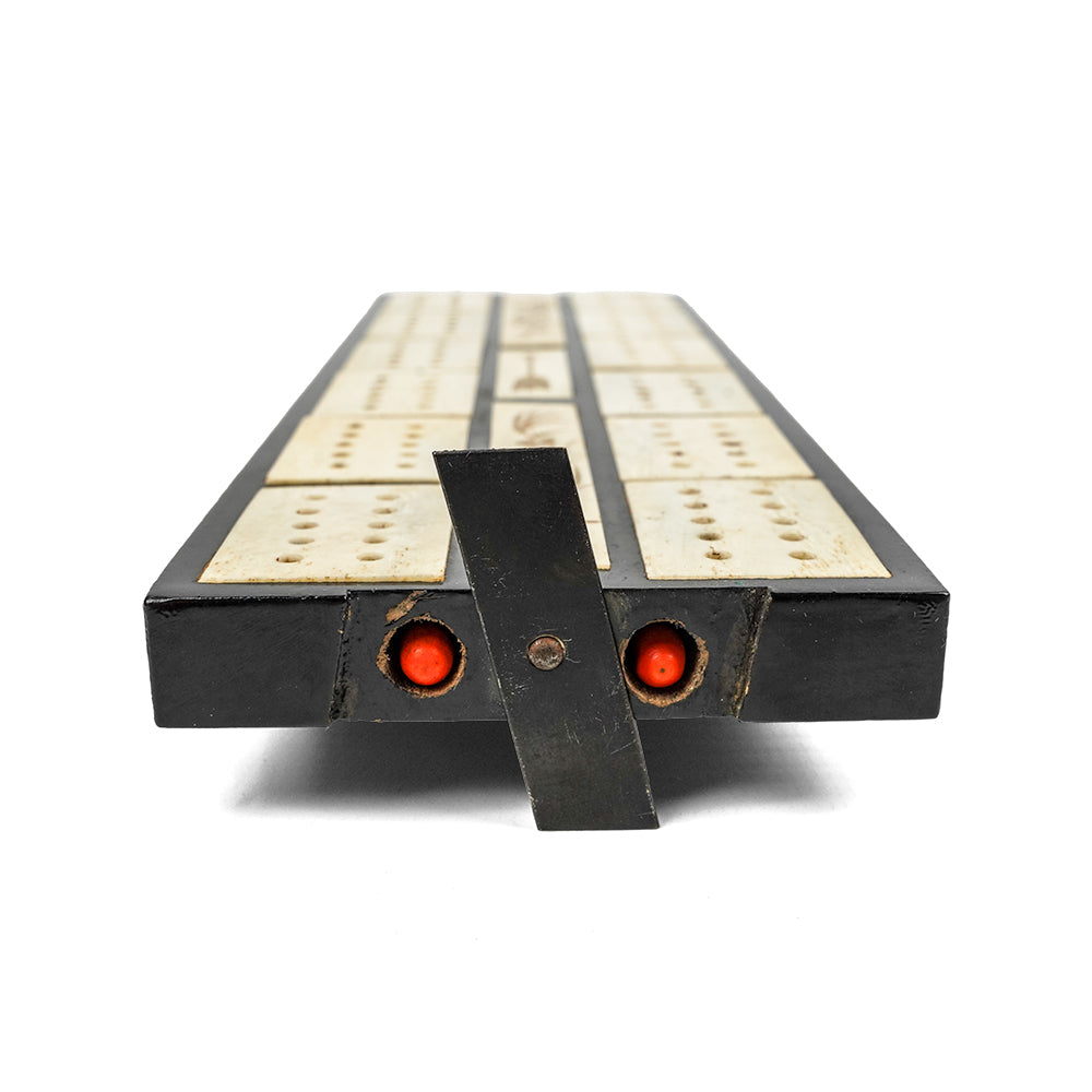 Japanese lacquered cribbage board - 1920s