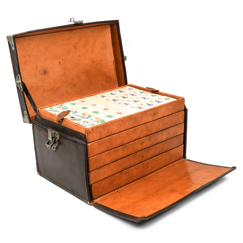 Leather Cased 5 Drawer Mah Jong - 1930s