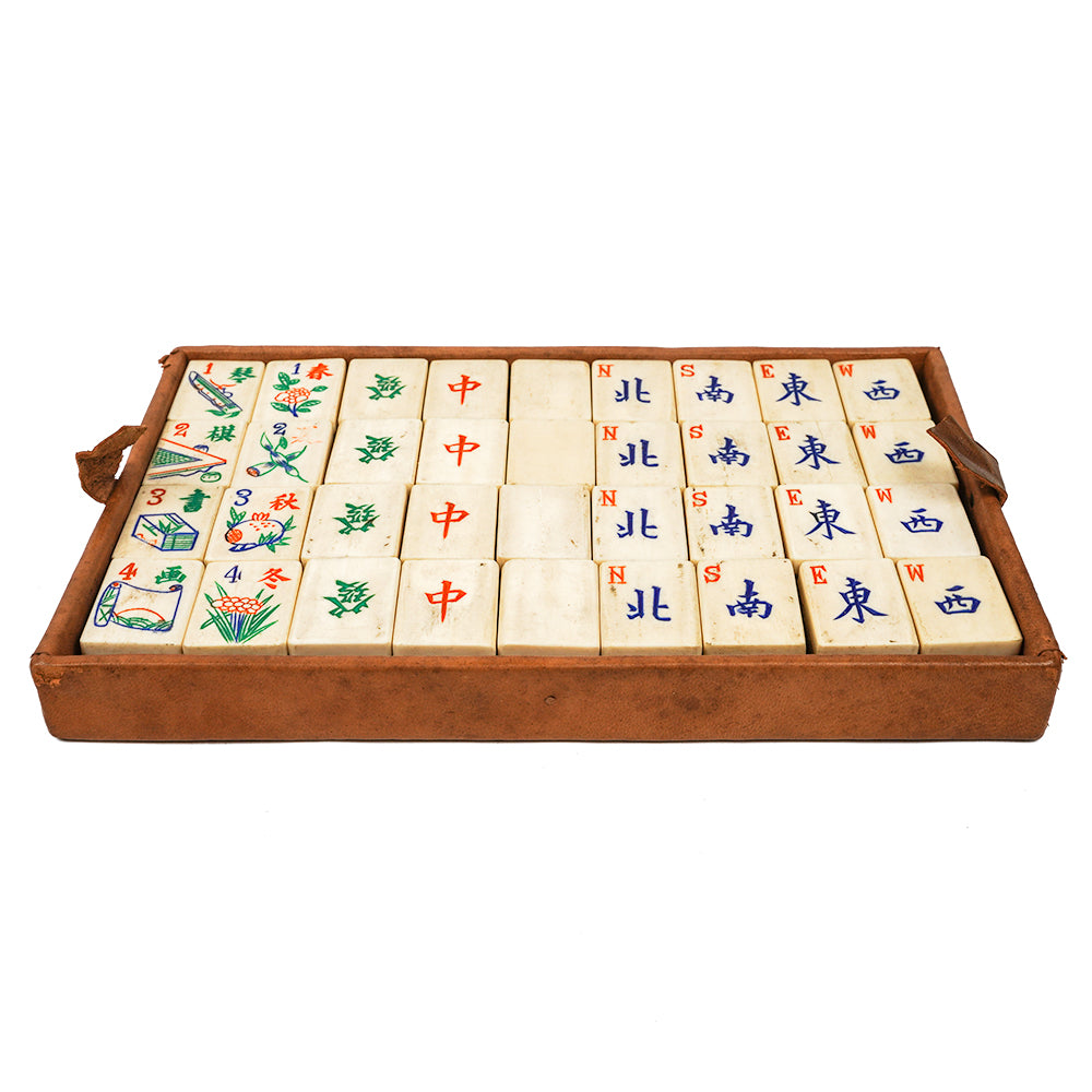 Leather Cased 5 Drawer Mah Jong - 1930s