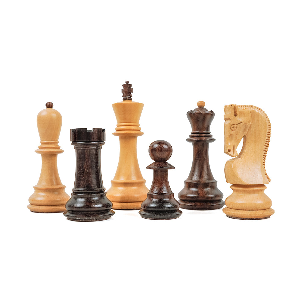 Linacre chess pieces: Russian Staunton style in triple-weighted rosewood and boxwood