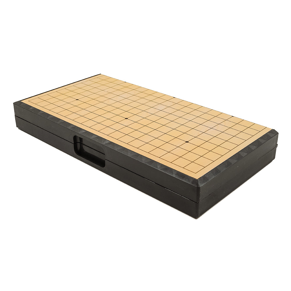 Folding magnetic go board and stones