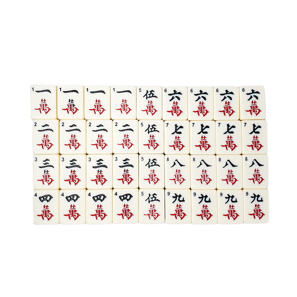 Dragon motif wooden case mah jong set (acrylic tiles)