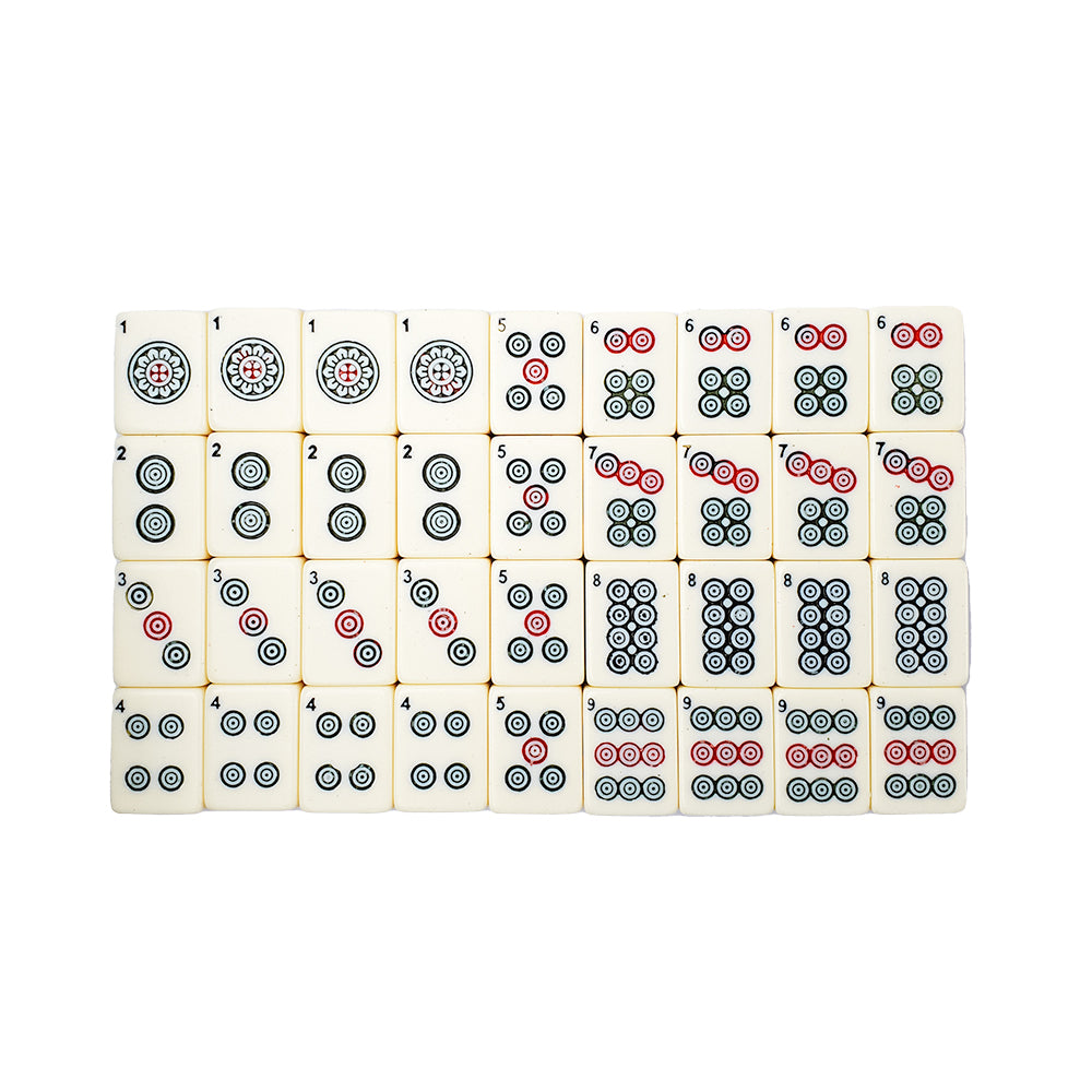Dragon motif wooden case mah jong set (acrylic tiles)