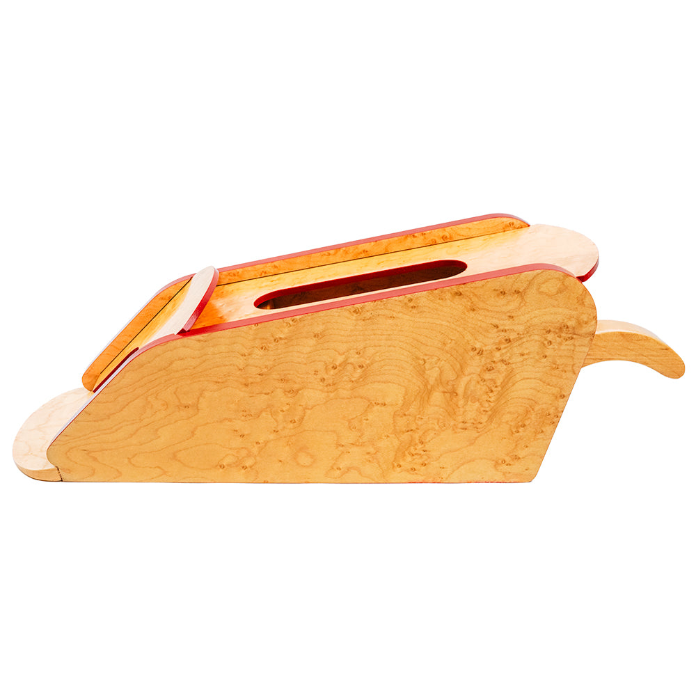 Premium briar wood card shoe with blackjack playing cards