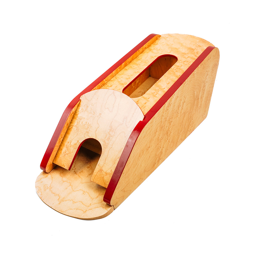 Premium briar wood card shoe with blackjack playing cards